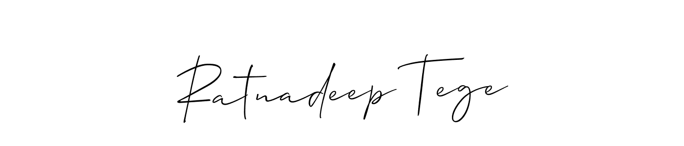 Make a short Ratnadeep Tege signature style. Manage your documents anywhere anytime using Allison_Script. Create and add eSignatures, submit forms, share and send files easily. Ratnadeep Tege signature style 2 images and pictures png