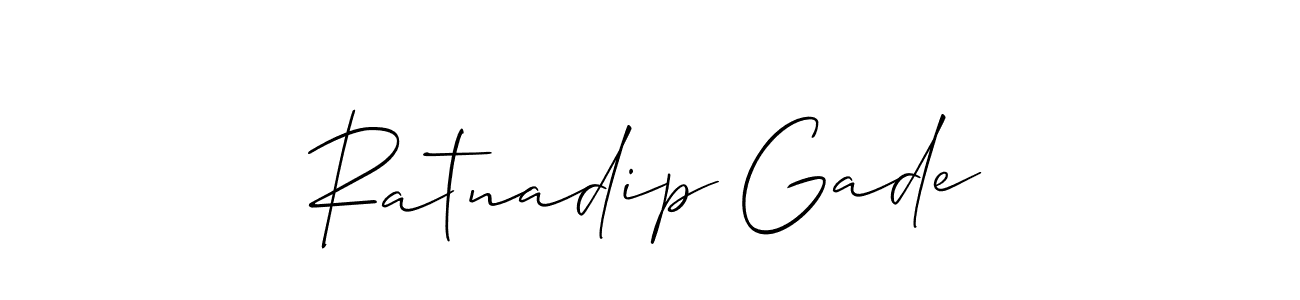 This is the best signature style for the Ratnadip Gade name. Also you like these signature font (Allison_Script). Mix name signature. Ratnadip Gade signature style 2 images and pictures png