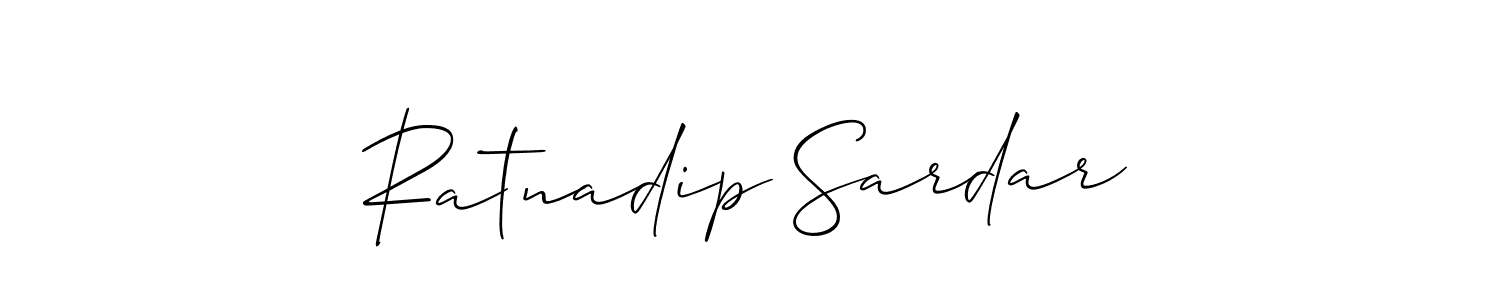 Use a signature maker to create a handwritten signature online. With this signature software, you can design (Allison_Script) your own signature for name Ratnadip Sardar. Ratnadip Sardar signature style 2 images and pictures png