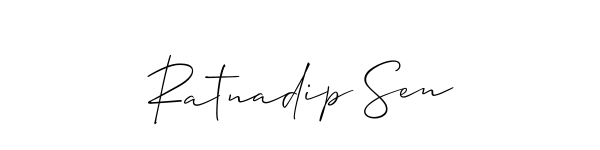 Make a beautiful signature design for name Ratnadip Sen. With this signature (Allison_Script) style, you can create a handwritten signature for free. Ratnadip Sen signature style 2 images and pictures png