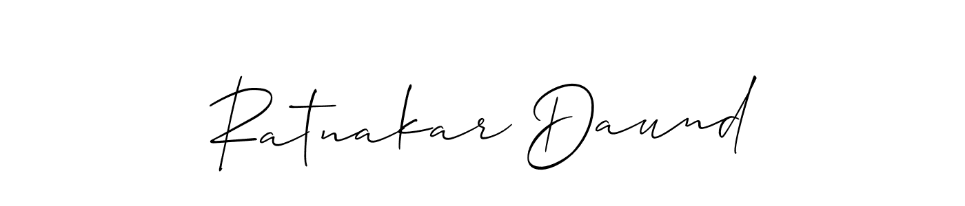 How to make Ratnakar Daund name signature. Use Allison_Script style for creating short signs online. This is the latest handwritten sign. Ratnakar Daund signature style 2 images and pictures png