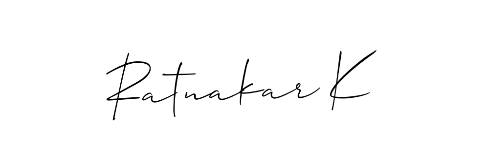 How to Draw Ratnakar K signature style? Allison_Script is a latest design signature styles for name Ratnakar K. Ratnakar K signature style 2 images and pictures png