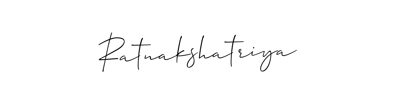 Also we have Ratnakshatriya name is the best signature style. Create professional handwritten signature collection using Allison_Script autograph style. Ratnakshatriya signature style 2 images and pictures png