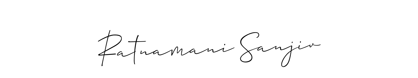Use a signature maker to create a handwritten signature online. With this signature software, you can design (Allison_Script) your own signature for name Ratnamani Sanjiv. Ratnamani Sanjiv signature style 2 images and pictures png