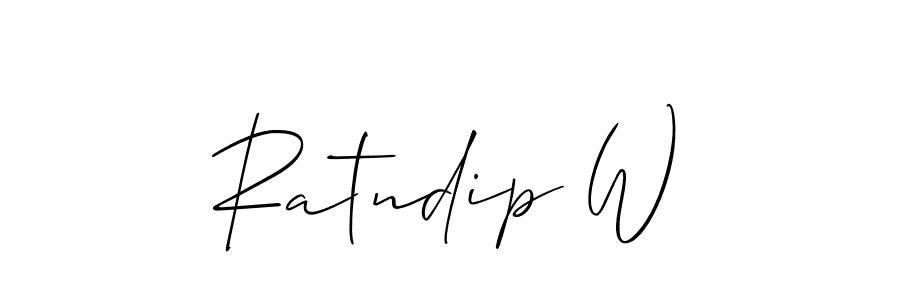 Use a signature maker to create a handwritten signature online. With this signature software, you can design (Allison_Script) your own signature for name Ratndip W. Ratndip W signature style 2 images and pictures png