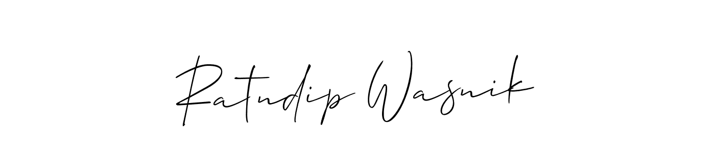 Make a beautiful signature design for name Ratndip Wasnik. With this signature (Allison_Script) style, you can create a handwritten signature for free. Ratndip Wasnik signature style 2 images and pictures png