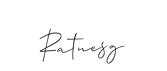 Use a signature maker to create a handwritten signature online. With this signature software, you can design (Allison_Script) your own signature for name Ratnesg. Ratnesg signature style 2 images and pictures png