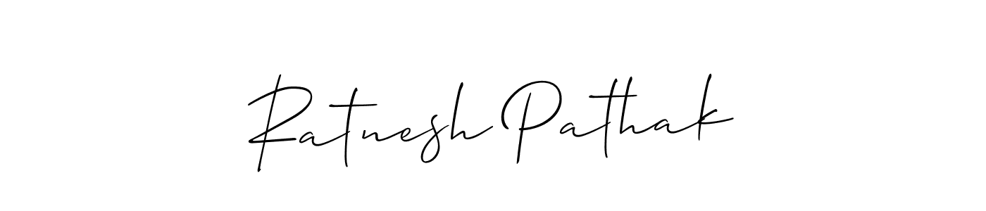 How to make Ratnesh Pathak name signature. Use Allison_Script style for creating short signs online. This is the latest handwritten sign. Ratnesh Pathak signature style 2 images and pictures png