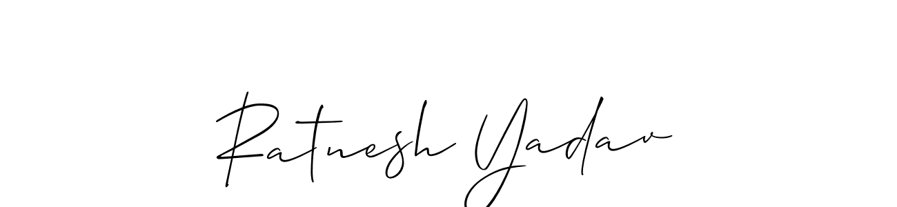 Create a beautiful signature design for name Ratnesh Yadav. With this signature (Allison_Script) fonts, you can make a handwritten signature for free. Ratnesh Yadav signature style 2 images and pictures png