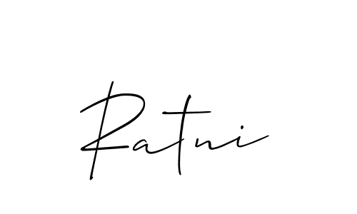 Use a signature maker to create a handwritten signature online. With this signature software, you can design (Allison_Script) your own signature for name Ratni. Ratni signature style 2 images and pictures png