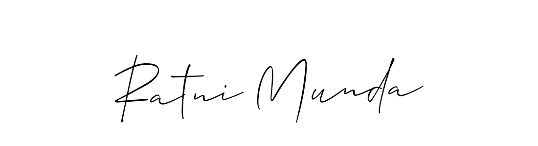Use a signature maker to create a handwritten signature online. With this signature software, you can design (Allison_Script) your own signature for name Ratni Munda. Ratni Munda signature style 2 images and pictures png