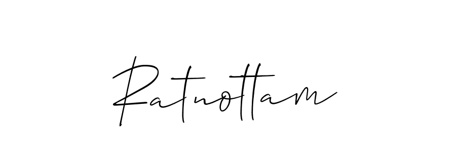 The best way (Allison_Script) to make a short signature is to pick only two or three words in your name. The name Ratnottam include a total of six letters. For converting this name. Ratnottam signature style 2 images and pictures png