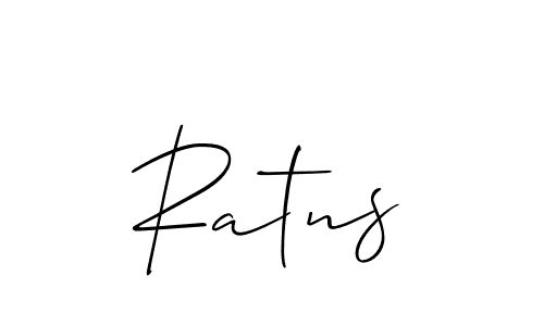 The best way (Allison_Script) to make a short signature is to pick only two or three words in your name. The name Ratns include a total of six letters. For converting this name. Ratns signature style 2 images and pictures png