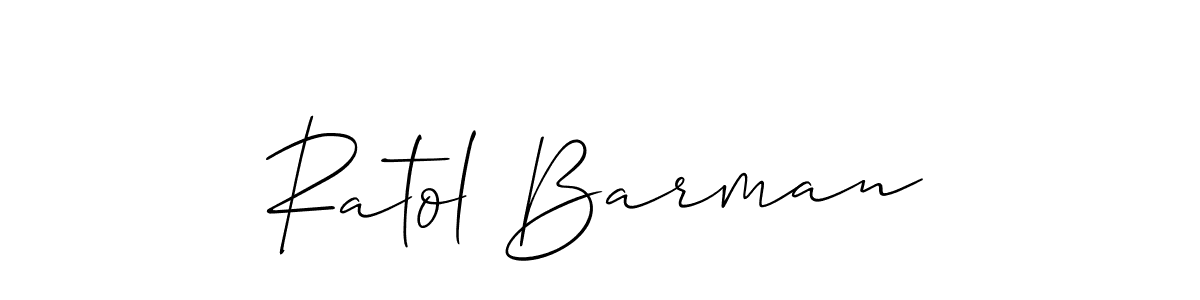 Use a signature maker to create a handwritten signature online. With this signature software, you can design (Allison_Script) your own signature for name Ratol Barman. Ratol Barman signature style 2 images and pictures png