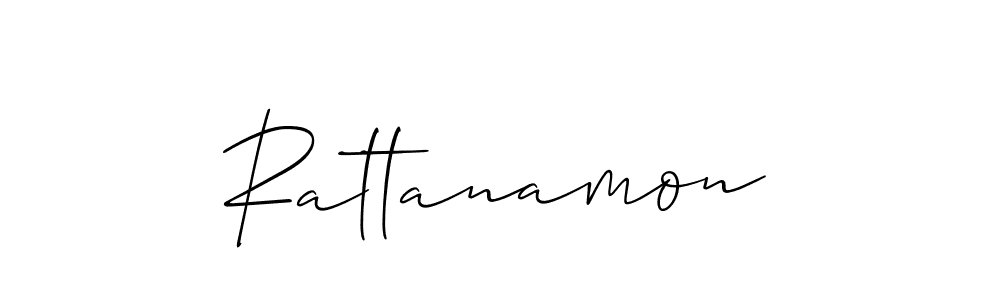 Allison_Script is a professional signature style that is perfect for those who want to add a touch of class to their signature. It is also a great choice for those who want to make their signature more unique. Get Rattanamon name to fancy signature for free. Rattanamon signature style 2 images and pictures png