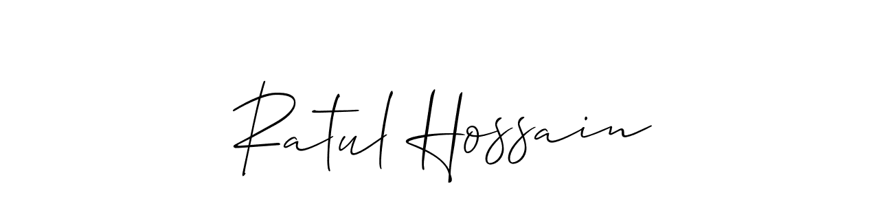 Create a beautiful signature design for name Ratul Hossain. With this signature (Allison_Script) fonts, you can make a handwritten signature for free. Ratul Hossain signature style 2 images and pictures png