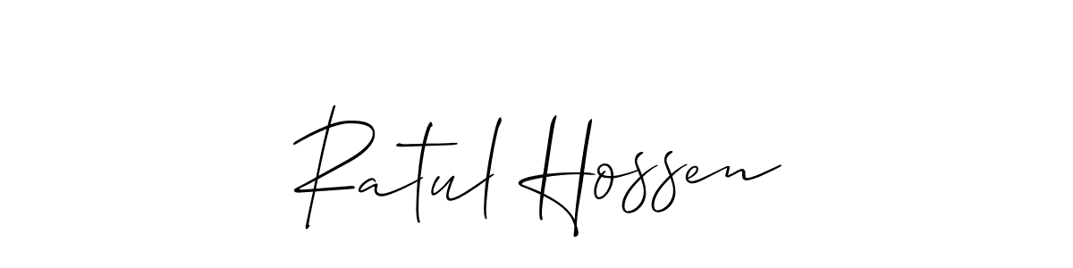 Make a short Ratul Hossen signature style. Manage your documents anywhere anytime using Allison_Script. Create and add eSignatures, submit forms, share and send files easily. Ratul Hossen signature style 2 images and pictures png