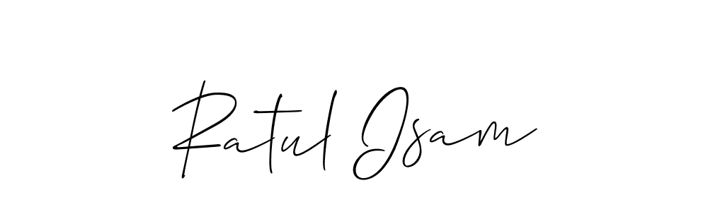 Allison_Script is a professional signature style that is perfect for those who want to add a touch of class to their signature. It is also a great choice for those who want to make their signature more unique. Get Ratul Isam name to fancy signature for free. Ratul Isam signature style 2 images and pictures png