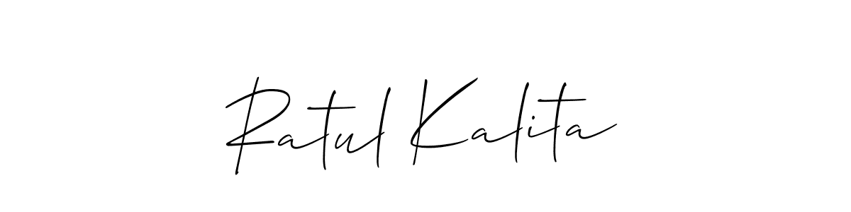 Create a beautiful signature design for name Ratul Kalita. With this signature (Allison_Script) fonts, you can make a handwritten signature for free. Ratul Kalita signature style 2 images and pictures png