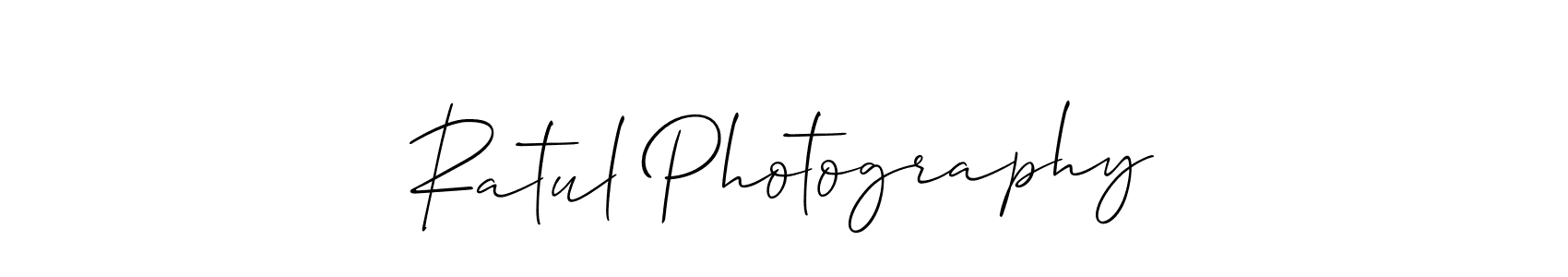 Use a signature maker to create a handwritten signature online. With this signature software, you can design (Allison_Script) your own signature for name Ratul Photography. Ratul Photography signature style 2 images and pictures png