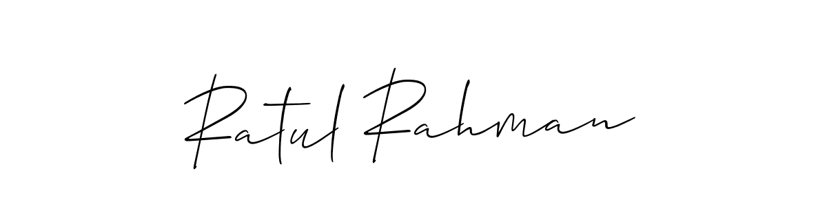 Use a signature maker to create a handwritten signature online. With this signature software, you can design (Allison_Script) your own signature for name Ratul Rahman. Ratul Rahman signature style 2 images and pictures png