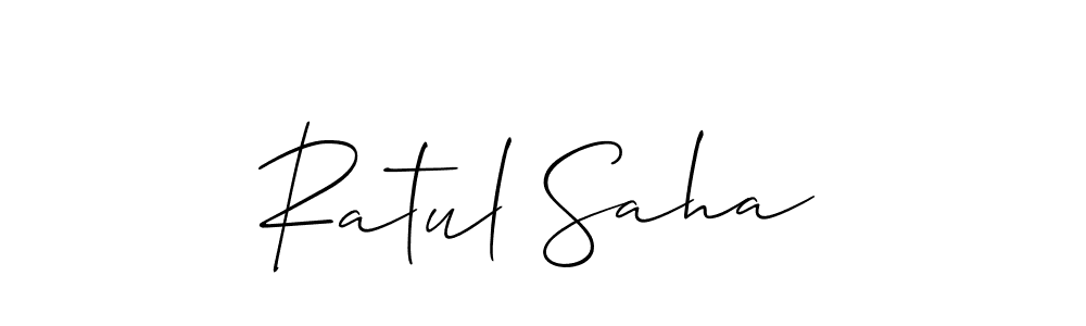 How to make Ratul Saha signature? Allison_Script is a professional autograph style. Create handwritten signature for Ratul Saha name. Ratul Saha signature style 2 images and pictures png