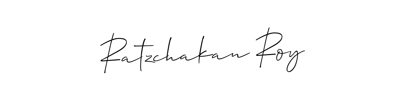 Use a signature maker to create a handwritten signature online. With this signature software, you can design (Allison_Script) your own signature for name Ratzchakan Roy. Ratzchakan Roy signature style 2 images and pictures png