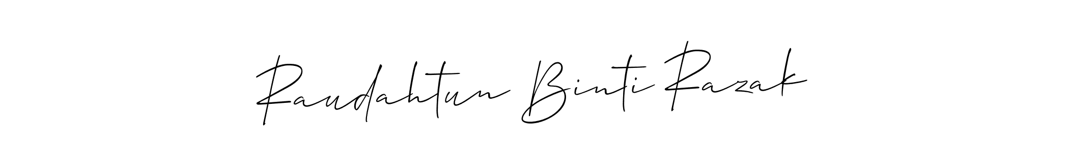 Best and Professional Signature Style for Raudahtun Binti Razak. Allison_Script Best Signature Style Collection. Raudahtun Binti Razak signature style 2 images and pictures png