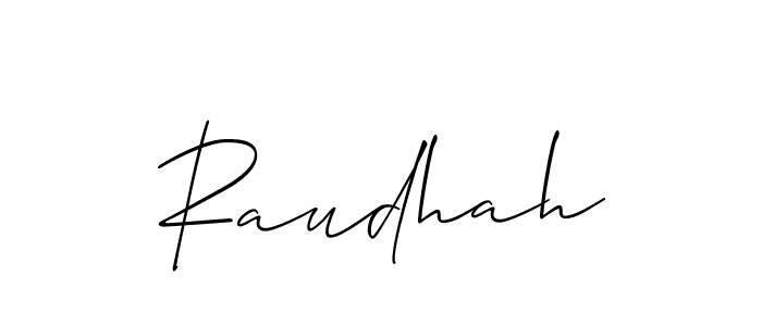 How to Draw Raudhah signature style? Allison_Script is a latest design signature styles for name Raudhah. Raudhah signature style 2 images and pictures png