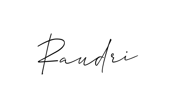 Raudri stylish signature style. Best Handwritten Sign (Allison_Script) for my name. Handwritten Signature Collection Ideas for my name Raudri. Raudri signature style 2 images and pictures png