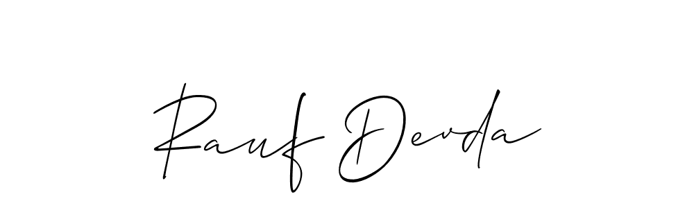 This is the best signature style for the Rauf Devda name. Also you like these signature font (Allison_Script). Mix name signature. Rauf Devda signature style 2 images and pictures png