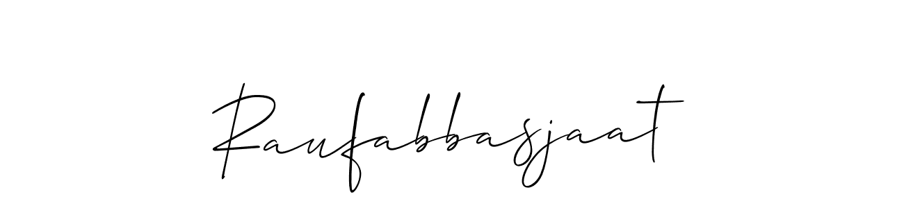 Make a beautiful signature design for name Raufabbasjaat. With this signature (Allison_Script) style, you can create a handwritten signature for free. Raufabbasjaat signature style 2 images and pictures png