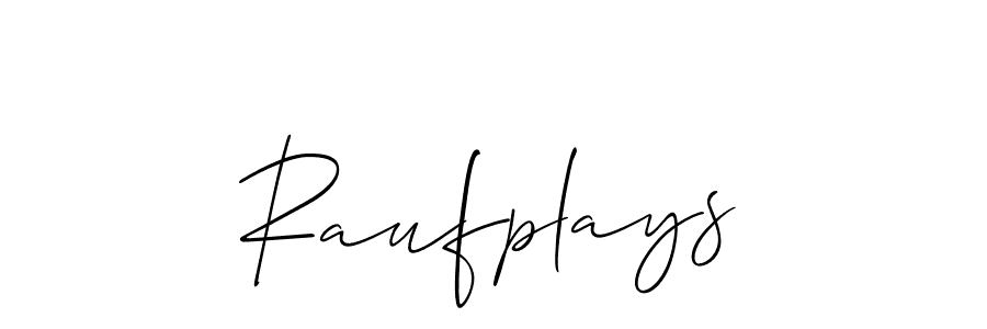 if you are searching for the best signature style for your name Raufplays. so please give up your signature search. here we have designed multiple signature styles  using Allison_Script. Raufplays signature style 2 images and pictures png