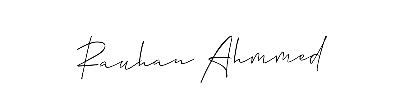 Also You can easily find your signature by using the search form. We will create Rauhan Ahmmed name handwritten signature images for you free of cost using Allison_Script sign style. Rauhan Ahmmed signature style 2 images and pictures png