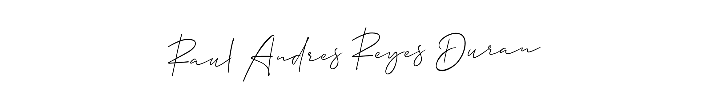 if you are searching for the best signature style for your name Raul Andres Reyes Duran. so please give up your signature search. here we have designed multiple signature styles  using Allison_Script. Raul Andres Reyes Duran signature style 2 images and pictures png