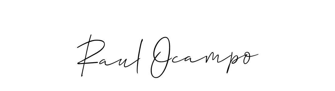 You should practise on your own different ways (Allison_Script) to write your name (Raul Ocampo) in signature. don't let someone else do it for you. Raul Ocampo signature style 2 images and pictures png