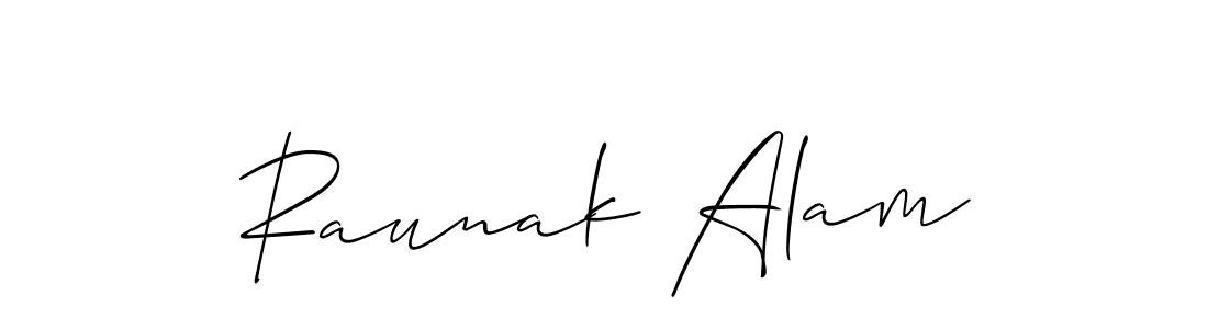 Use a signature maker to create a handwritten signature online. With this signature software, you can design (Allison_Script) your own signature for name Raunak Alam. Raunak Alam signature style 2 images and pictures png