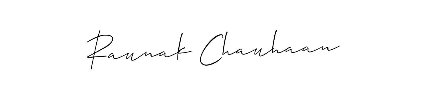 Also we have Raunak Chauhaan name is the best signature style. Create professional handwritten signature collection using Allison_Script autograph style. Raunak Chauhaan signature style 2 images and pictures png