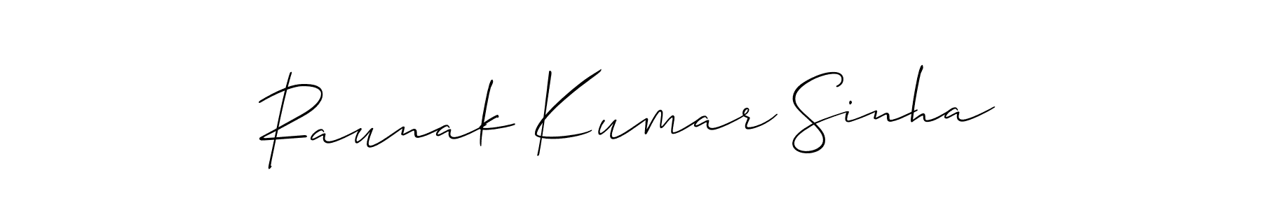 How to Draw Raunak Kumar Sinha signature style? Allison_Script is a latest design signature styles for name Raunak Kumar Sinha. Raunak Kumar Sinha signature style 2 images and pictures png