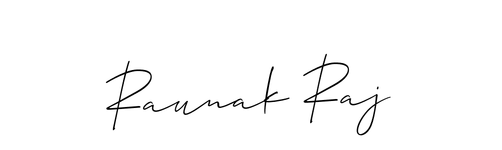 Make a beautiful signature design for name Raunak Raj. With this signature (Allison_Script) style, you can create a handwritten signature for free. Raunak Raj signature style 2 images and pictures png