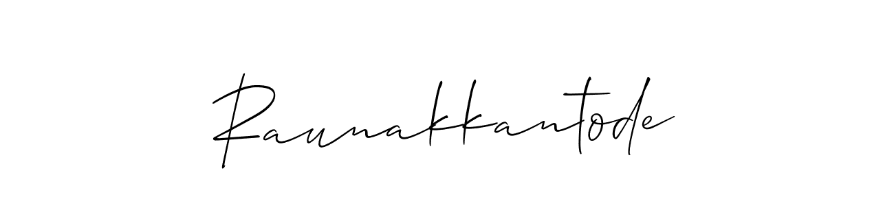 How to make Raunakkantode signature? Allison_Script is a professional autograph style. Create handwritten signature for Raunakkantode name. Raunakkantode signature style 2 images and pictures png