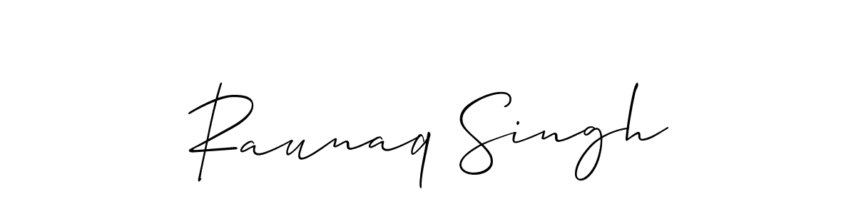 The best way (Allison_Script) to make a short signature is to pick only two or three words in your name. The name Raunaq Singh include a total of six letters. For converting this name. Raunaq Singh signature style 2 images and pictures png