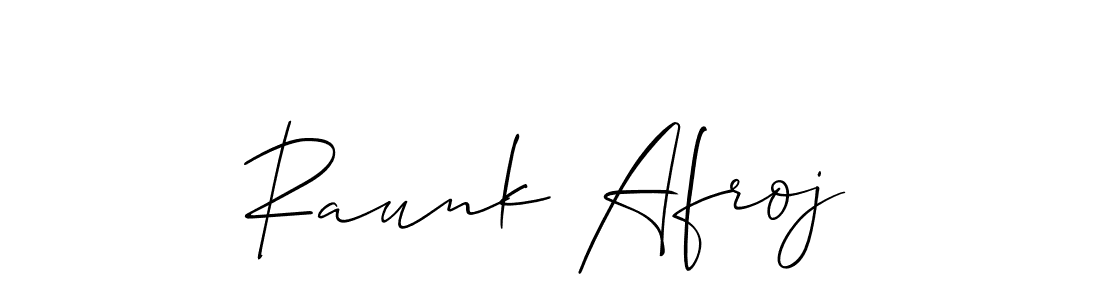 Use a signature maker to create a handwritten signature online. With this signature software, you can design (Allison_Script) your own signature for name Raunk Afroj. Raunk Afroj signature style 2 images and pictures png