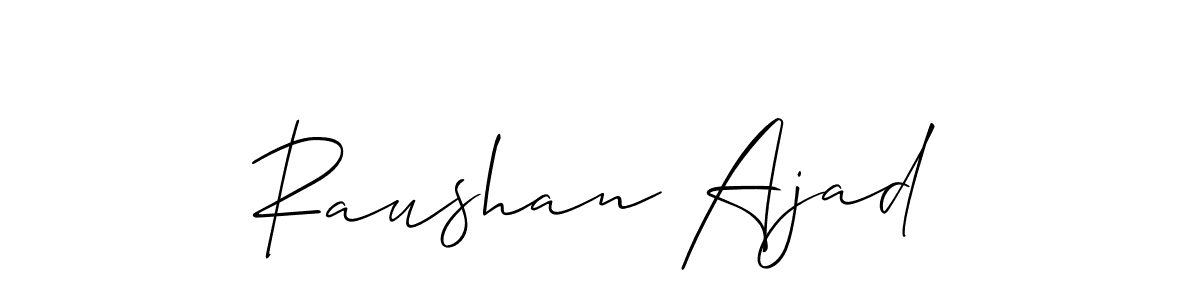 if you are searching for the best signature style for your name Raushan Ajad. so please give up your signature search. here we have designed multiple signature styles  using Allison_Script. Raushan Ajad signature style 2 images and pictures png