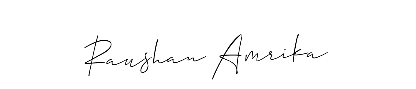 Create a beautiful signature design for name Raushan Amrika. With this signature (Allison_Script) fonts, you can make a handwritten signature for free. Raushan Amrika signature style 2 images and pictures png