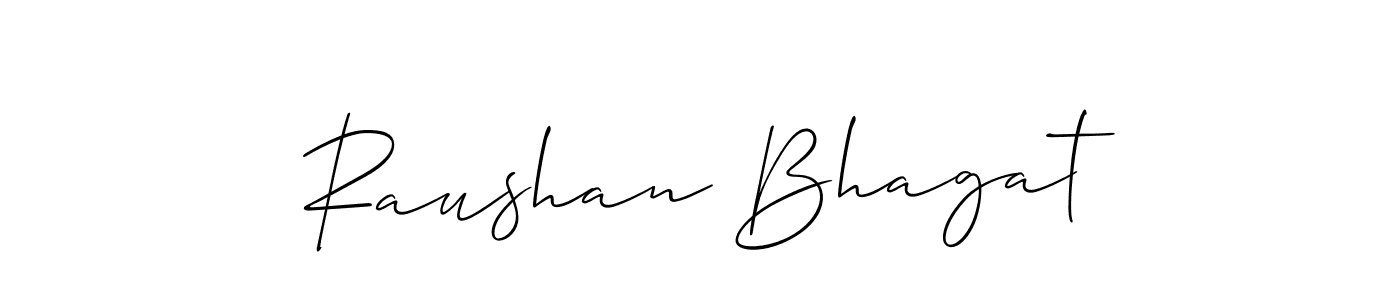 Allison_Script is a professional signature style that is perfect for those who want to add a touch of class to their signature. It is also a great choice for those who want to make their signature more unique. Get Raushan Bhagat name to fancy signature for free. Raushan Bhagat signature style 2 images and pictures png