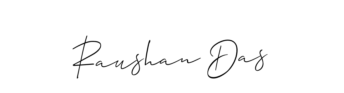 Also You can easily find your signature by using the search form. We will create Raushan Das name handwritten signature images for you free of cost using Allison_Script sign style. Raushan Das signature style 2 images and pictures png