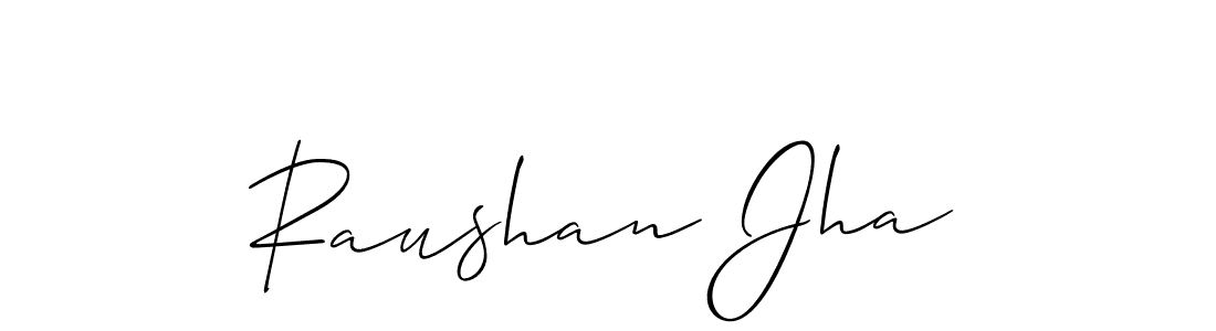 How to make Raushan Jha name signature. Use Allison_Script style for creating short signs online. This is the latest handwritten sign. Raushan Jha signature style 2 images and pictures png