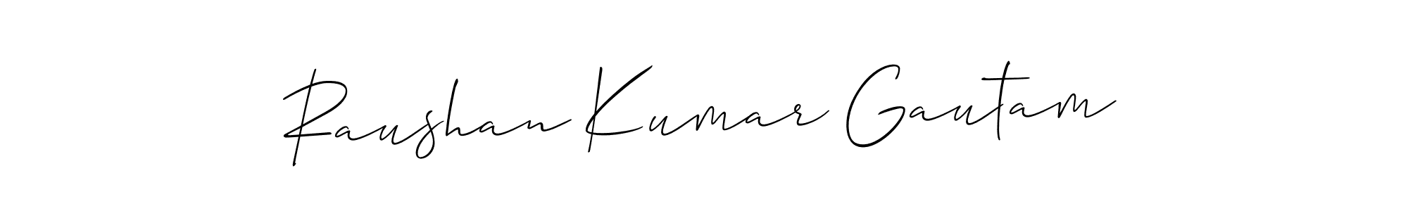 It looks lik you need a new signature style for name Raushan Kumar Gautam. Design unique handwritten (Allison_Script) signature with our free signature maker in just a few clicks. Raushan Kumar Gautam signature style 2 images and pictures png