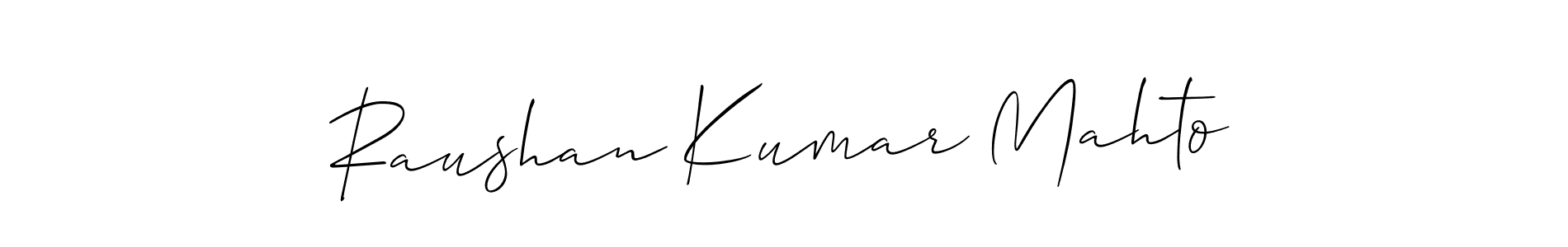 Also You can easily find your signature by using the search form. We will create Raushan Kumar Mahto name handwritten signature images for you free of cost using Allison_Script sign style. Raushan Kumar Mahto signature style 2 images and pictures png